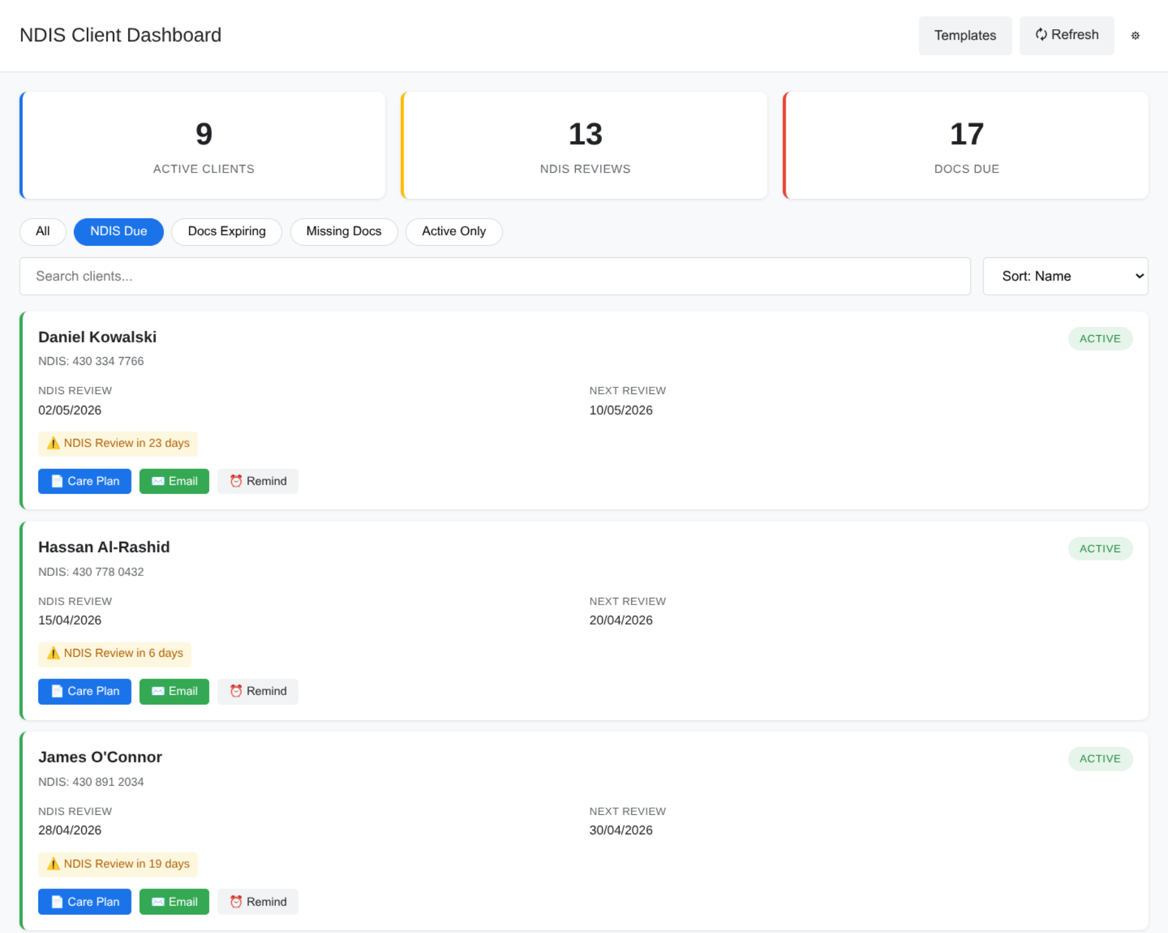 Compliance tracking view